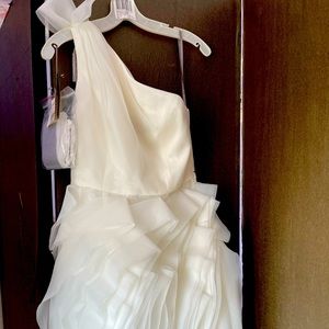 White by Vera Wang off-shoulder party dress